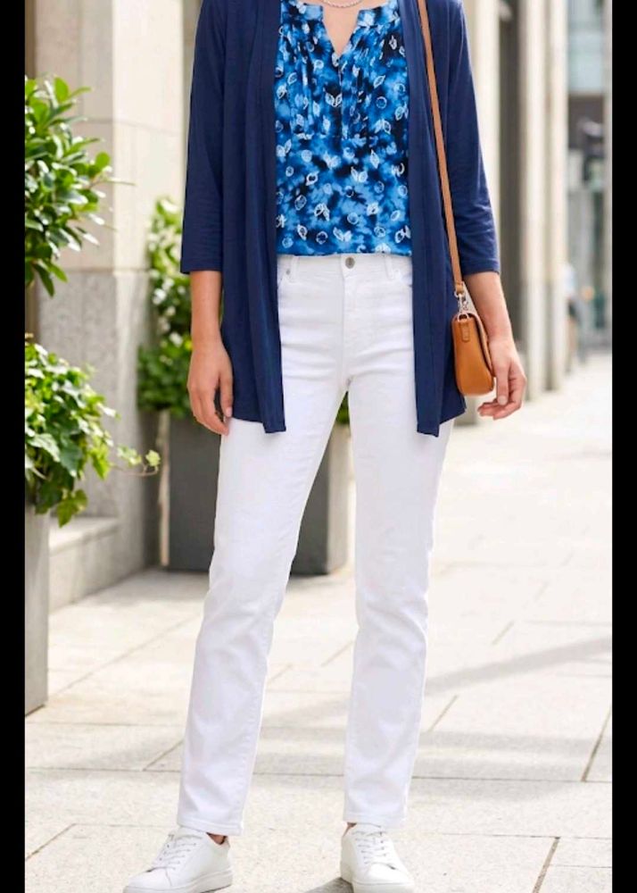Blue Tie-Dye Top with Cardigan