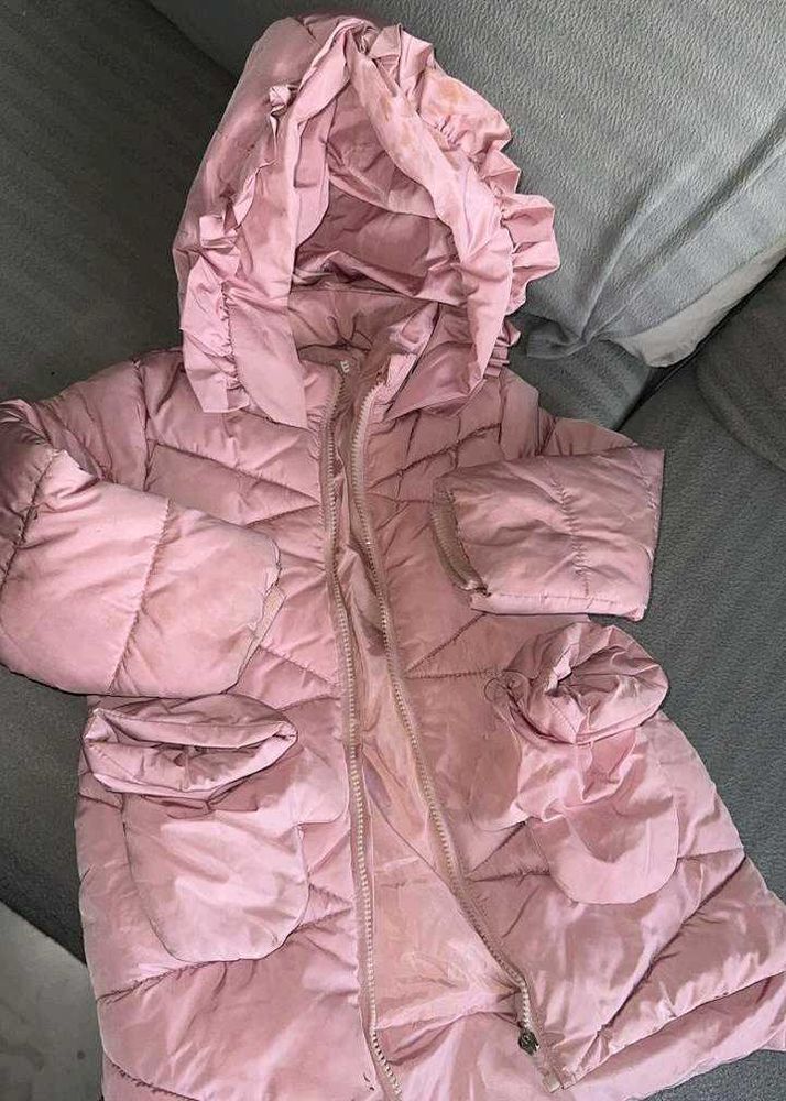 Pink Padded Jacket with Hood
