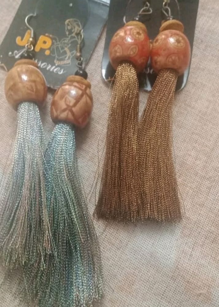 Thread Earrings And Oxidise Rings