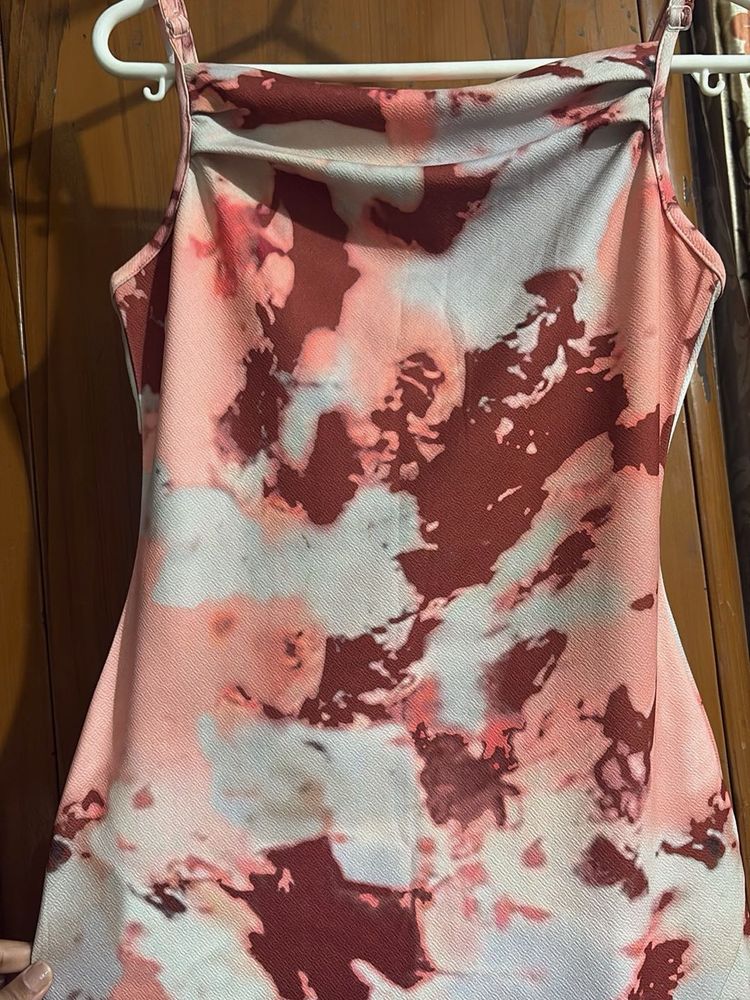 Abstract Print Slip Dress