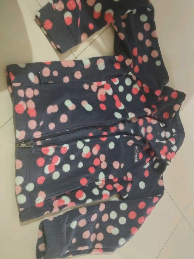 Cute Polka Dot Fleece Jacket