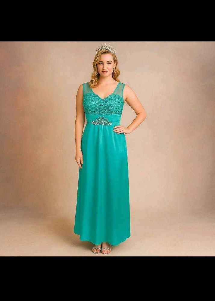 Stunning Teal Embellished Maxi Dress