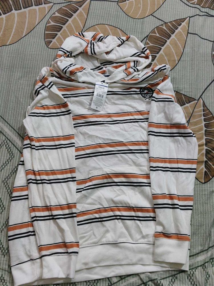 Striped Hoodie with Drawstring