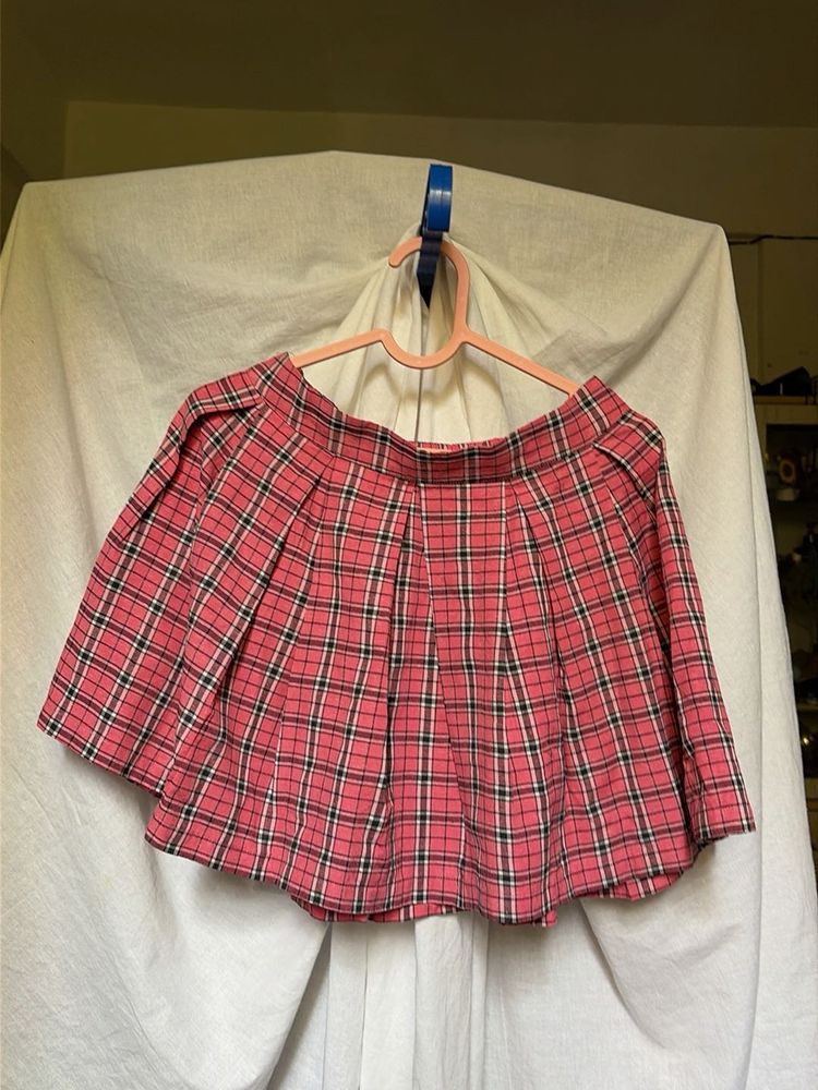 SSS Plaid Pleated Mini Skirt
