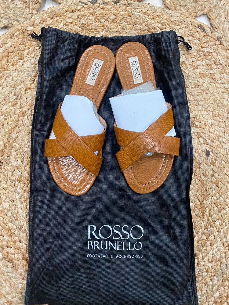 Rosso Brunello Tan Flats