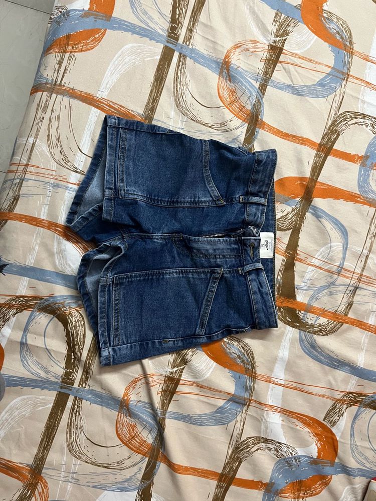 High waisted mini shorts denim