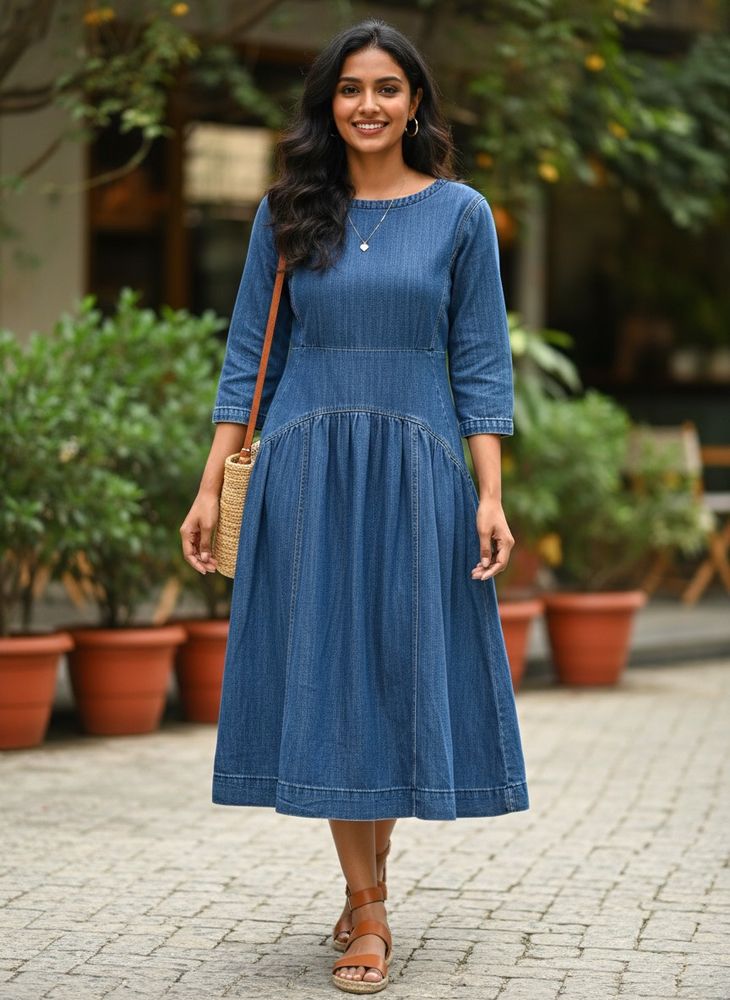Denim Midi Dress - Versatile &amp; Chic
