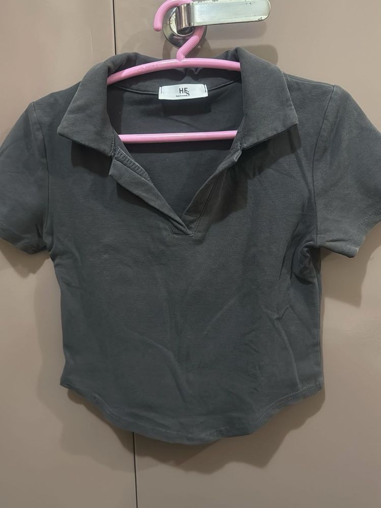 HE Casual Gray Short Sleeve T-Shirt