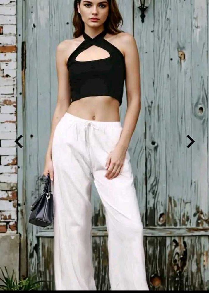 Black Halter crop top