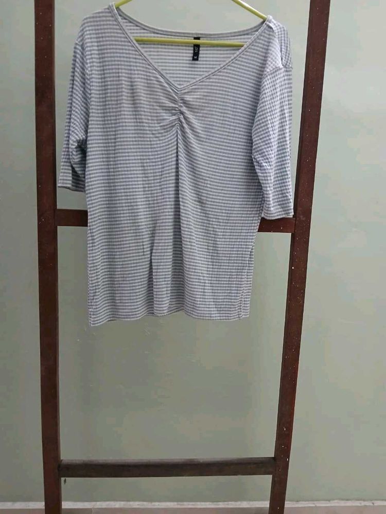 Striped V-Neck T-Shirt