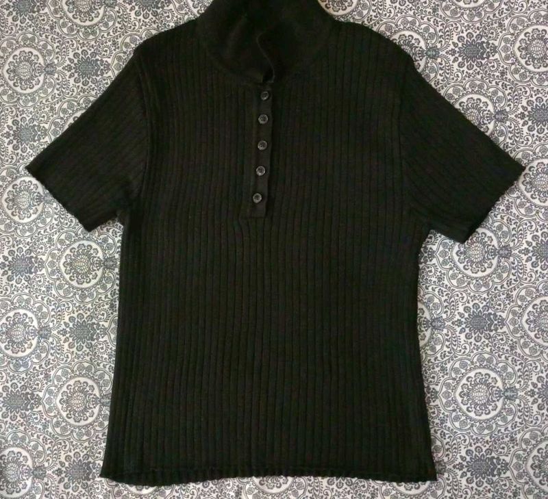 Women's Ribbed Short Sleeve Polo