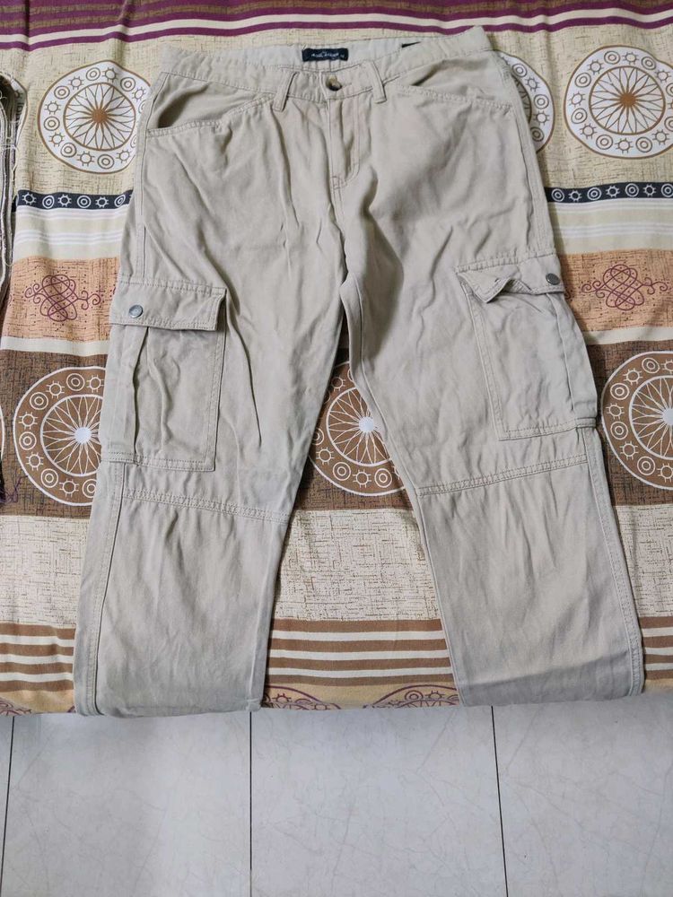 Men's Beige Cargo Pants