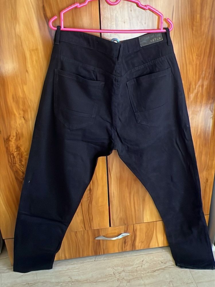 ketch Black cotton trouser-34