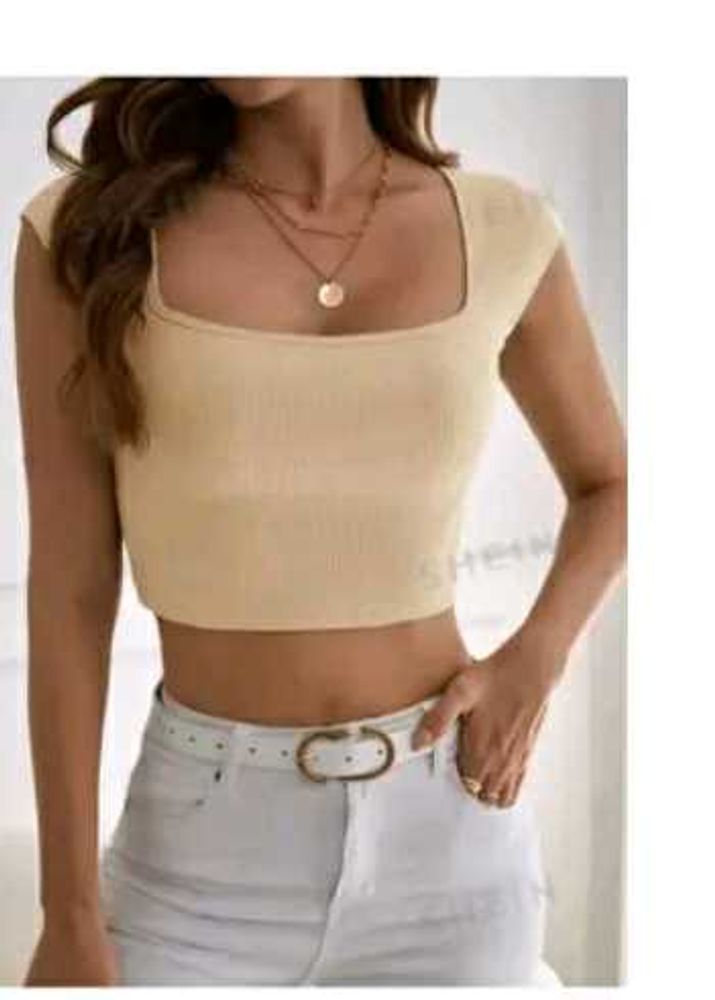 Cream crop top