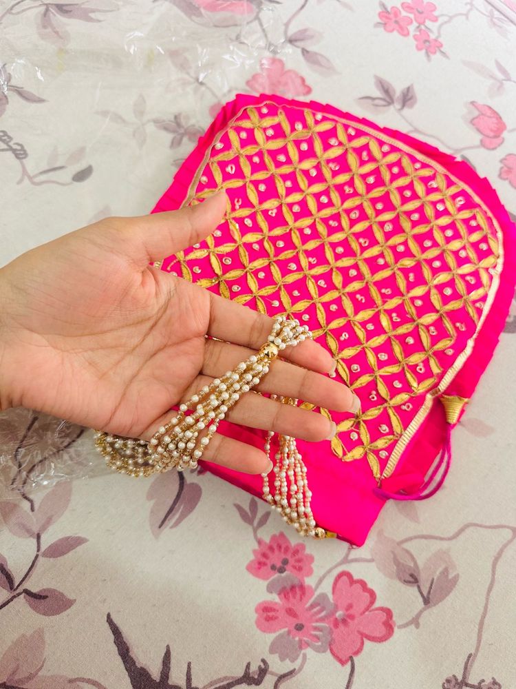 Beautiful Gota Patti Work Potli Bag