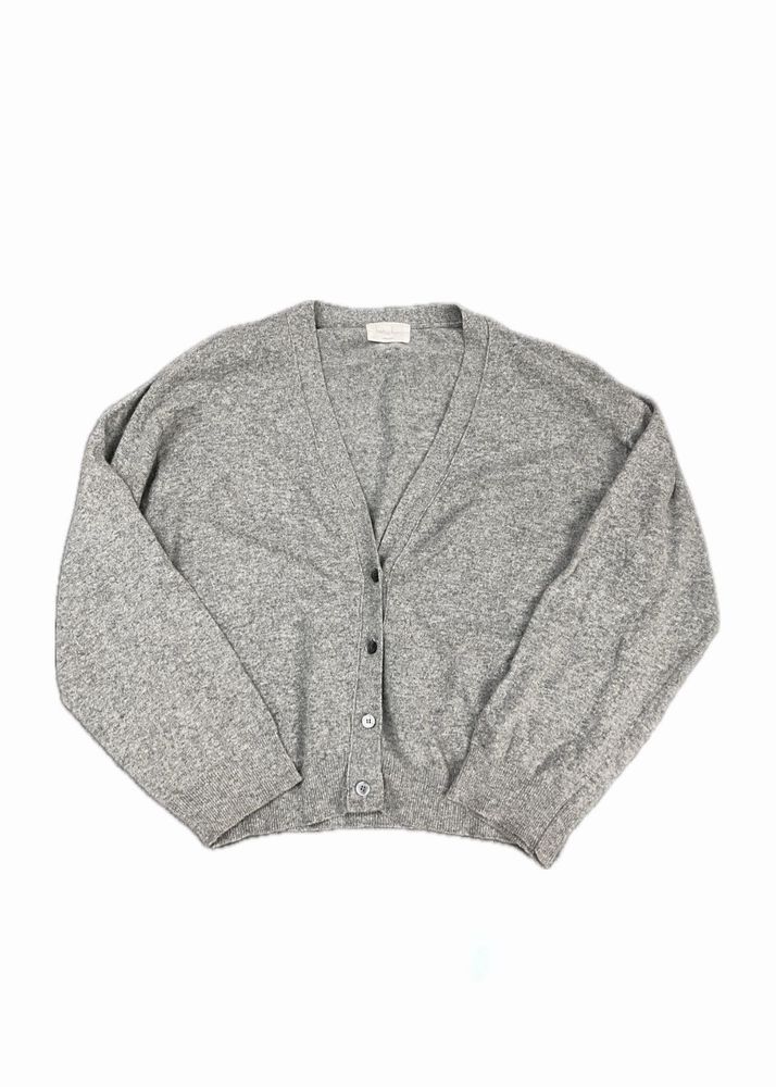Grey Knit Button Cardigan