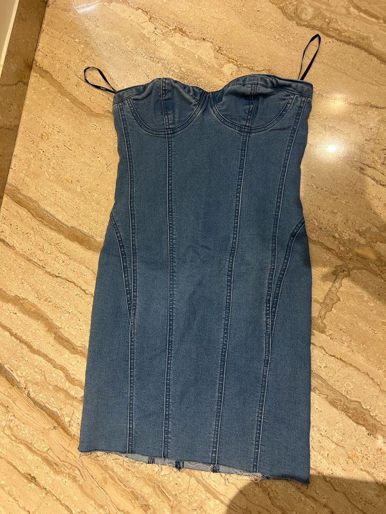 Denim Corset Mini Dress