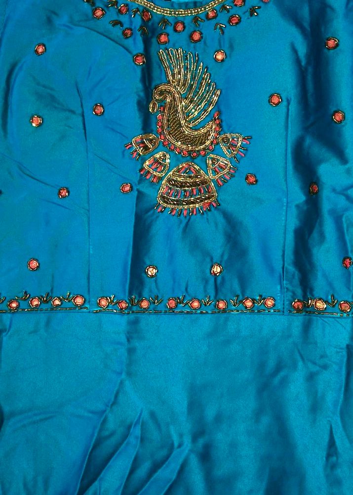 Elegant Teal Embroidered Kurta Set