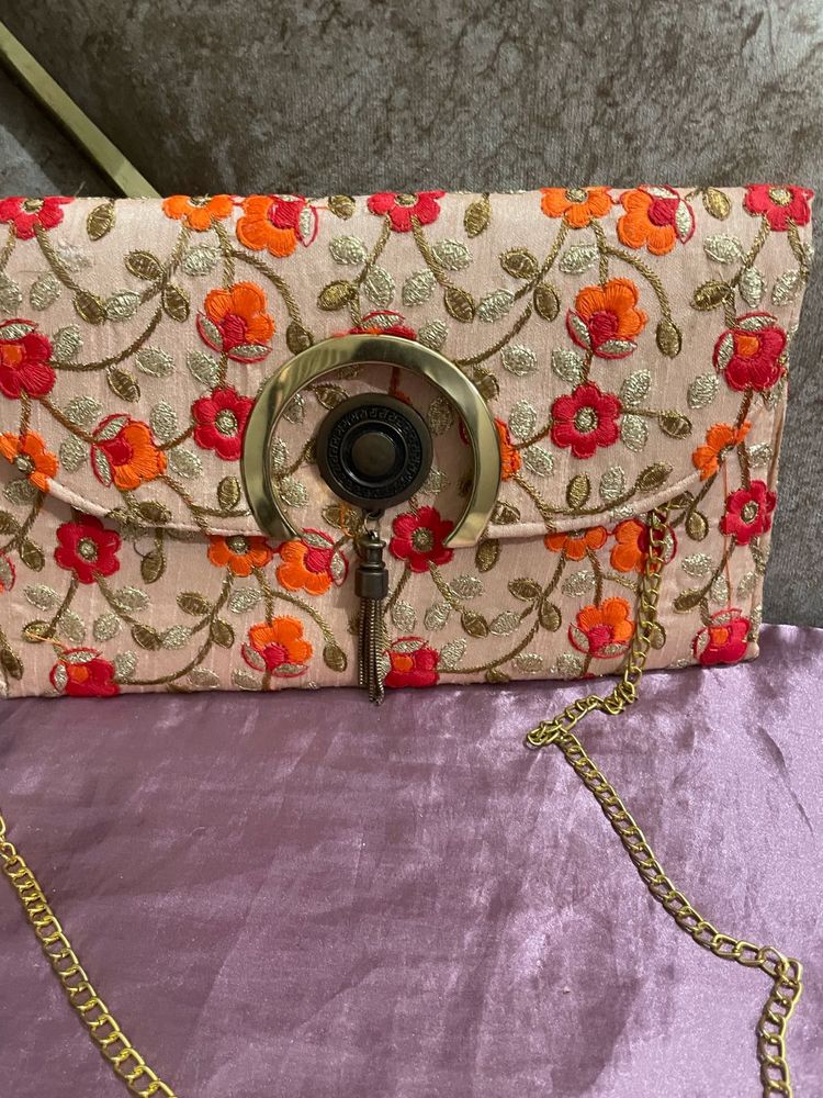Embroidered Clutch Bag