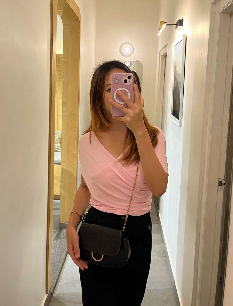 Zara Chic Pink Wrap Top💕