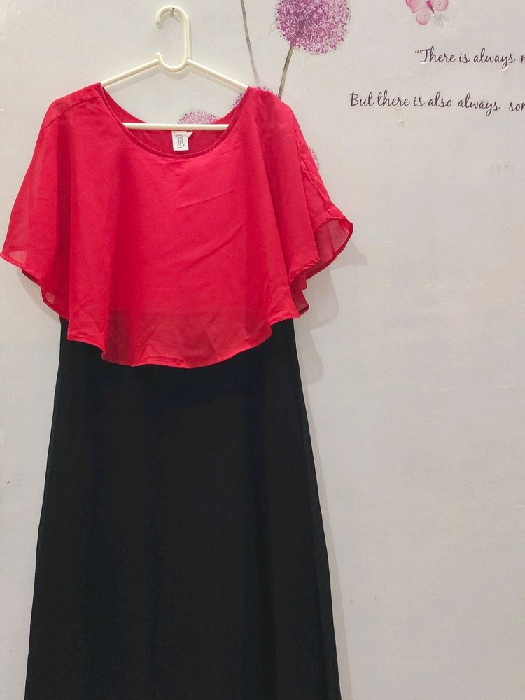 New Beautiful Black &amp; Red Gown