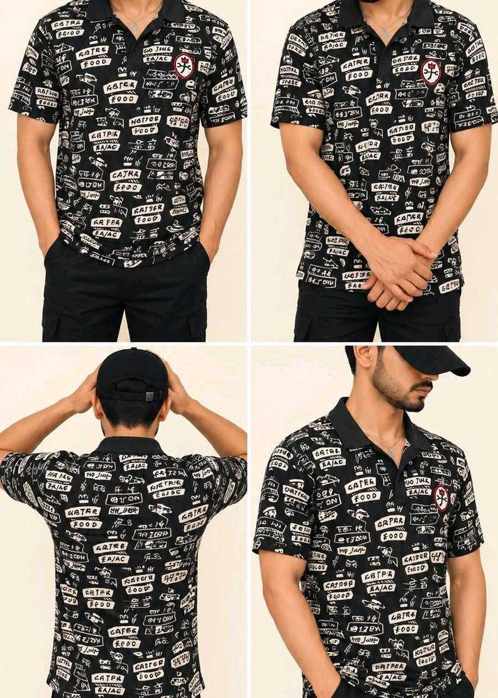 Graphic Print Men's Polo Shirt