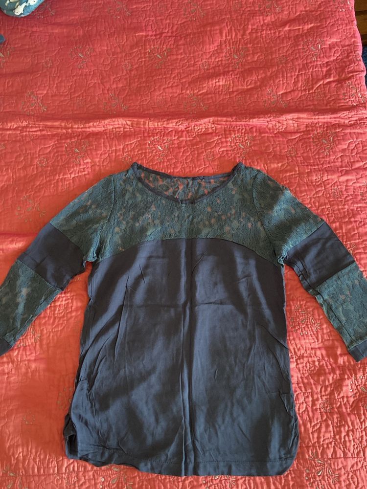 Women Lace Patchwork Tunic Top
