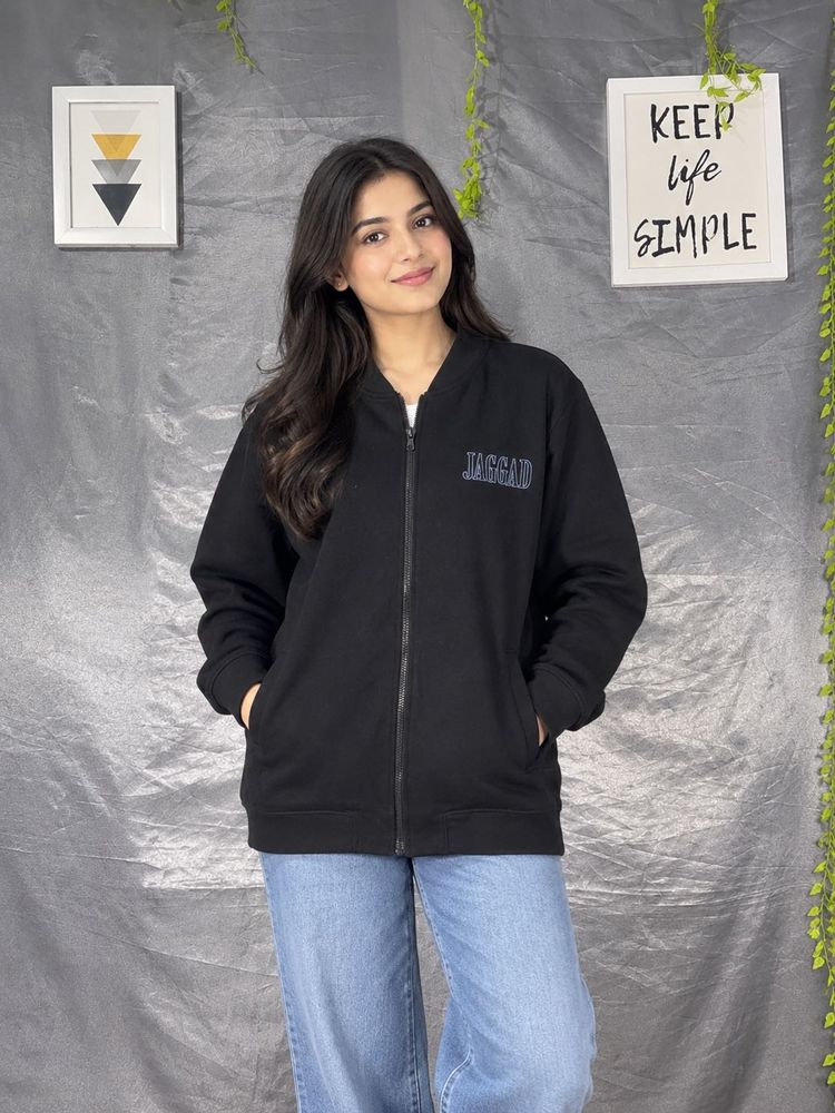 Stylish Black Bomber Jacket