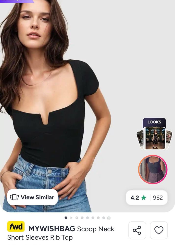 final offer Ribbed Scoop Neck Top by mywishbag