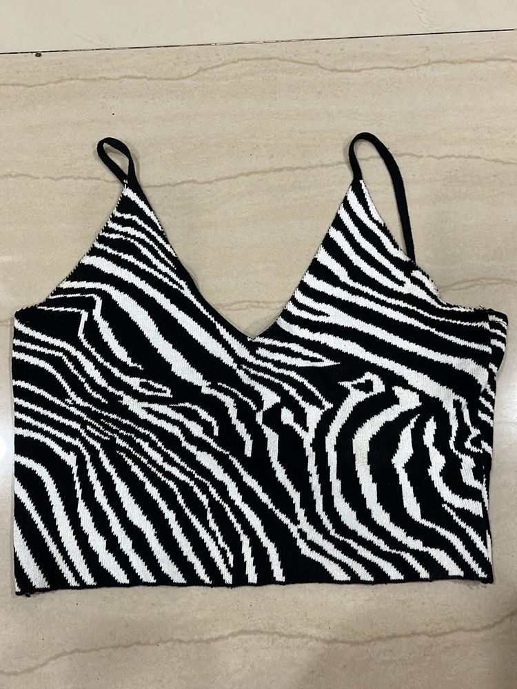 zebra print crop top