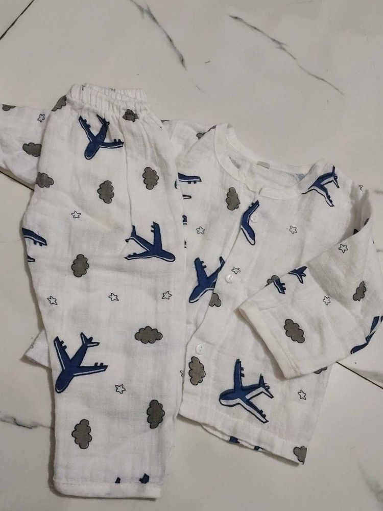 Cute Airplane Print Pajamas