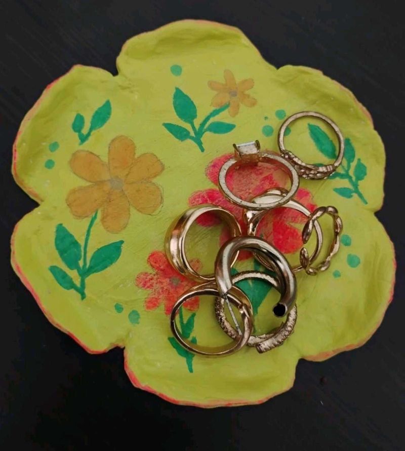 Handmade Floral Ring Dish