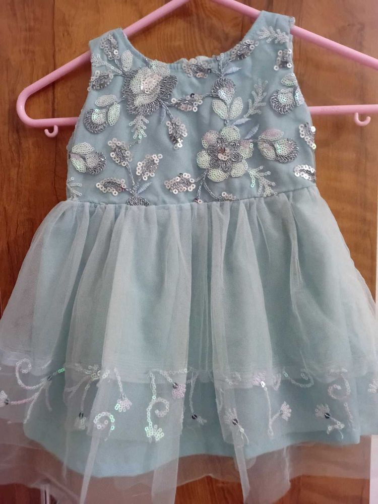 Sparkly Teal Baby Dress