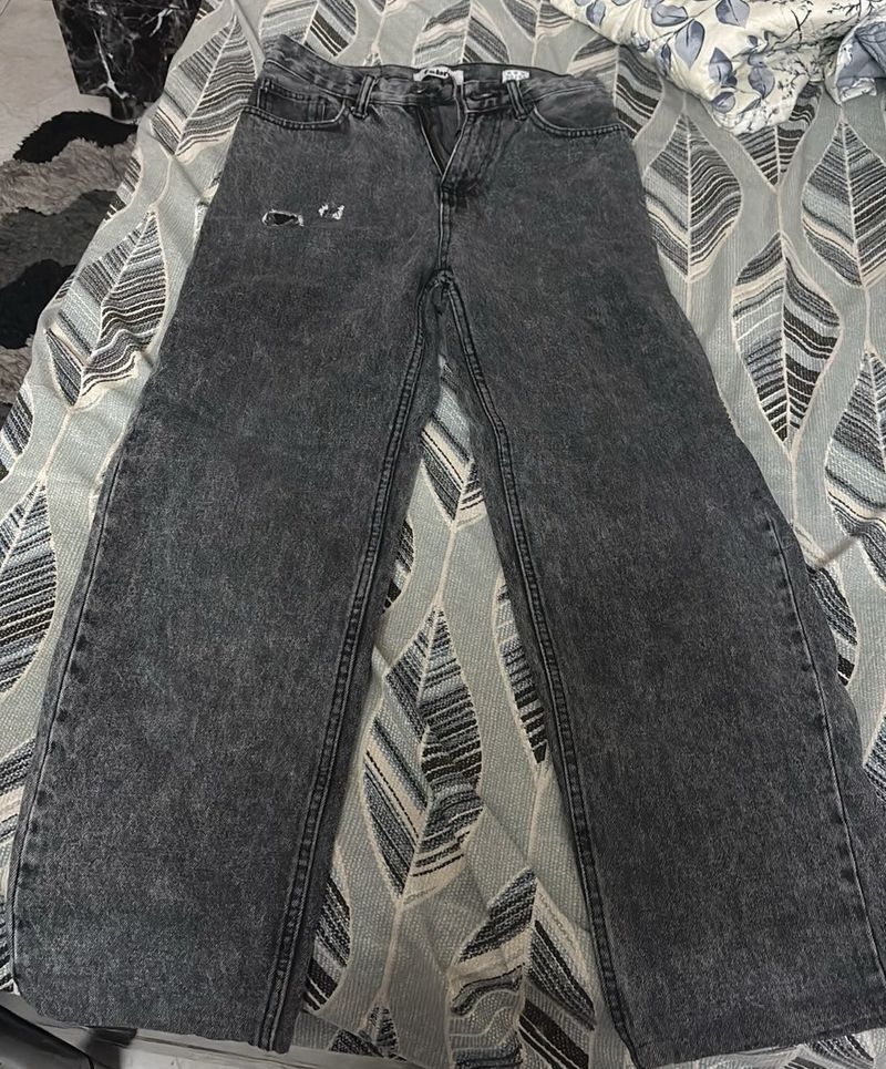 Wide Leg Acid Wash Jeans