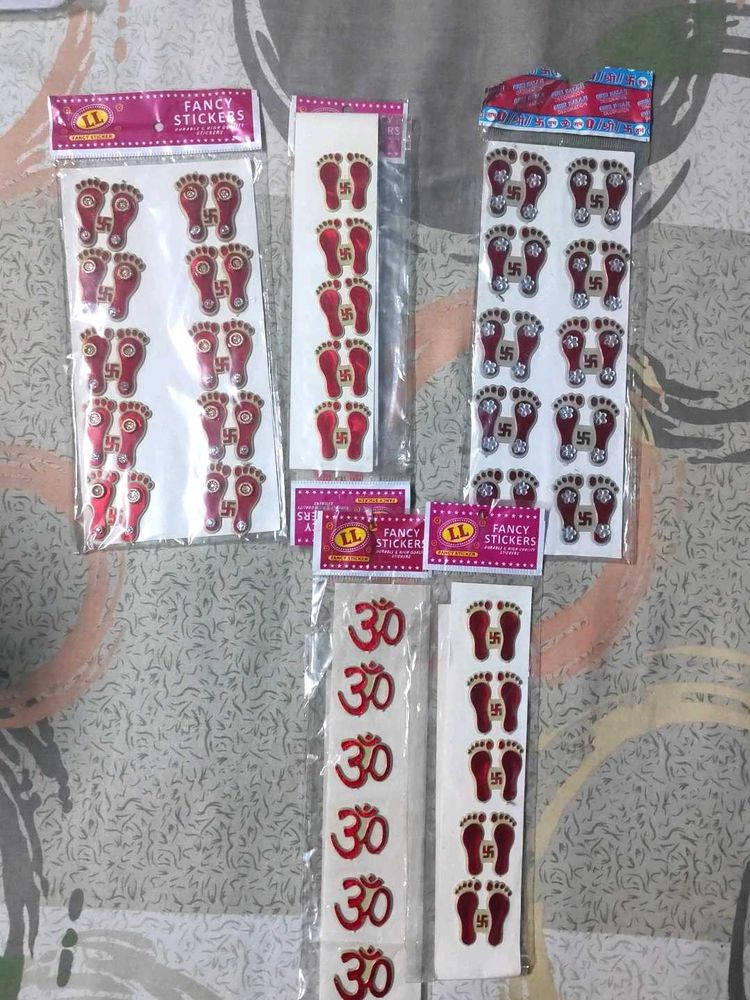 Decorative Lakshmi Foot &amp; Om Stickers