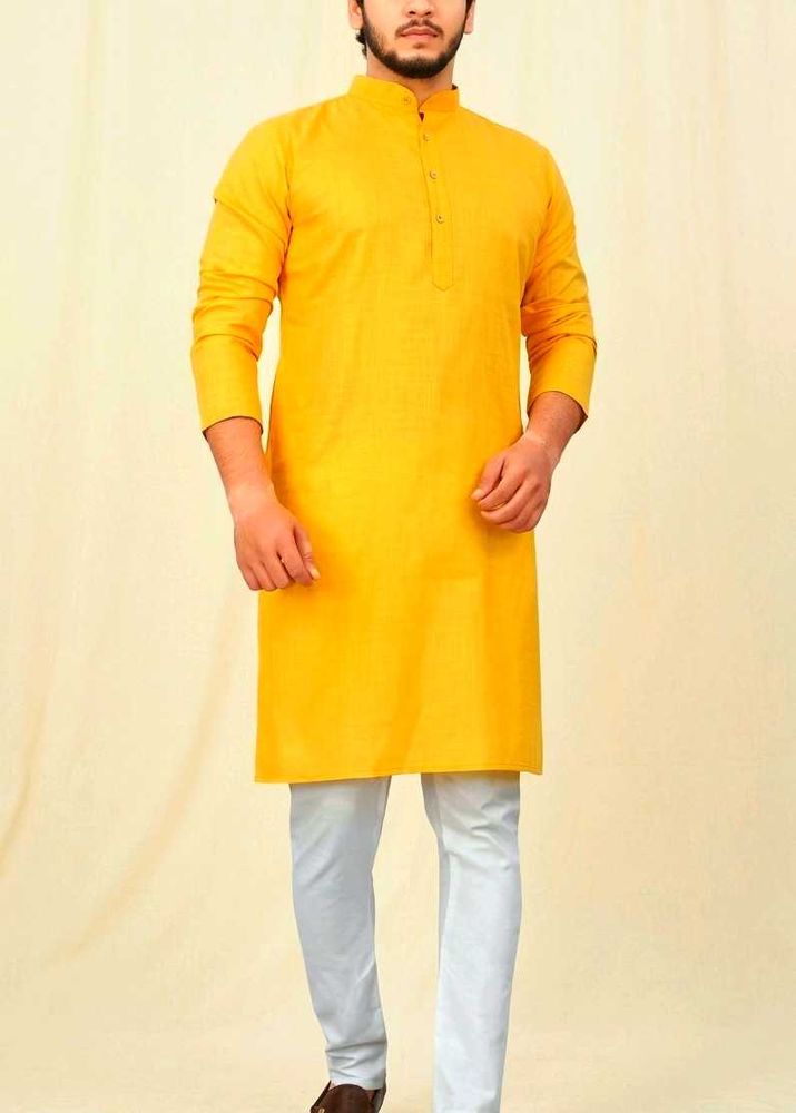 Men's Yellow Kurta with pyjama