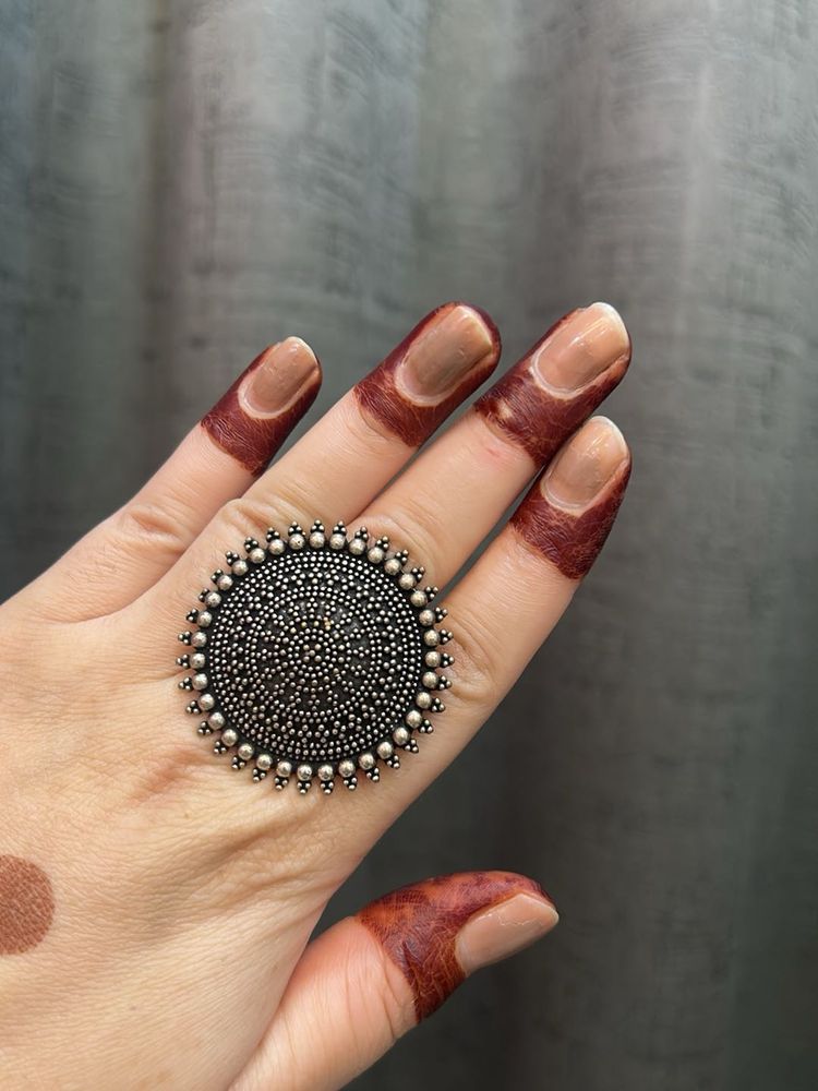 Statement Oxidized Silver Ring