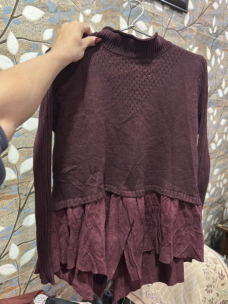 Burgundy Knit Top