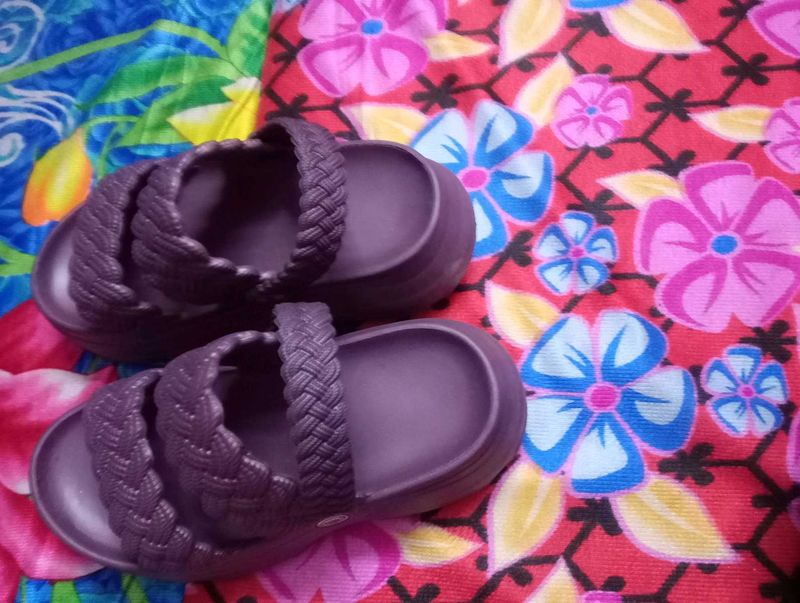 Purple Braided Strap Sandals