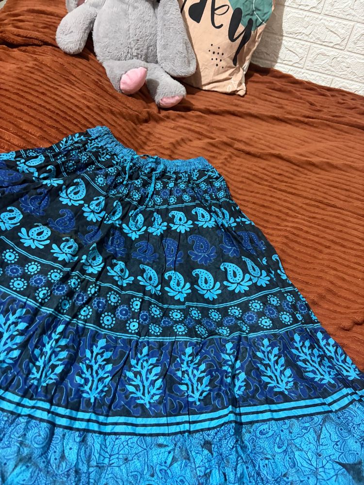 Blue and black ethnic skirt 30 inch length