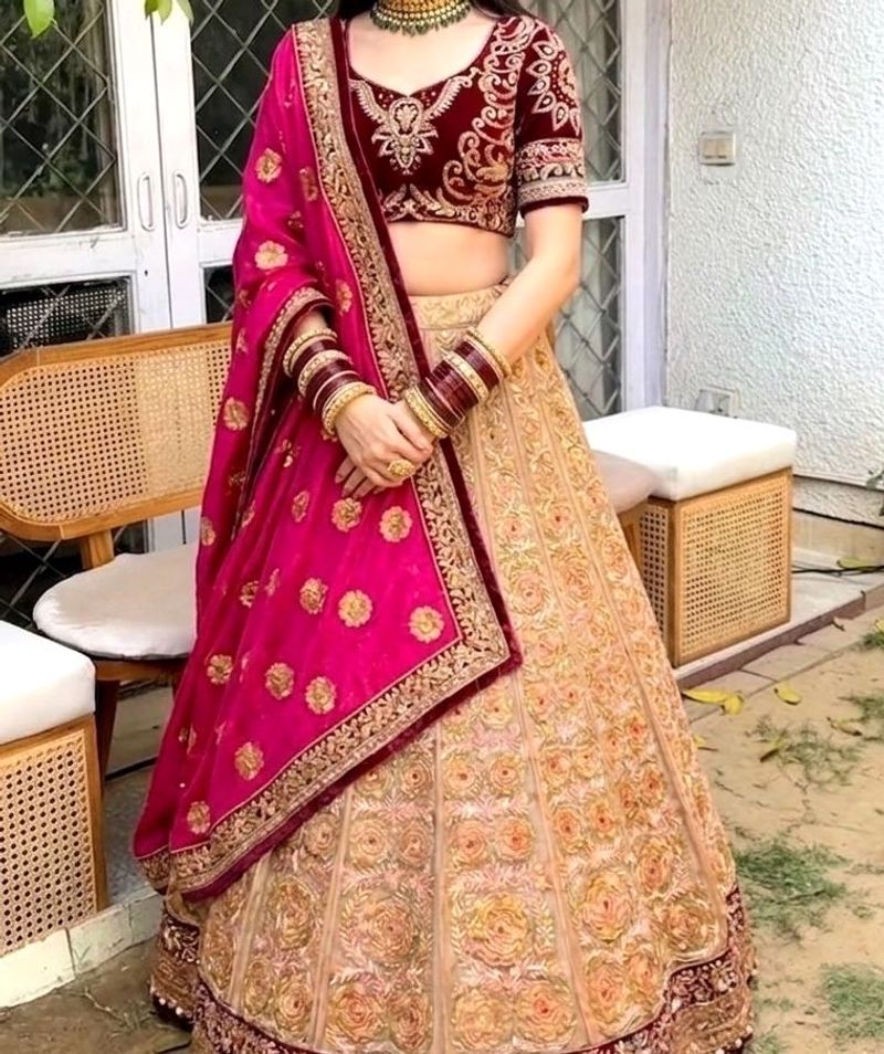 Elegant Embroidered Lehenga saree