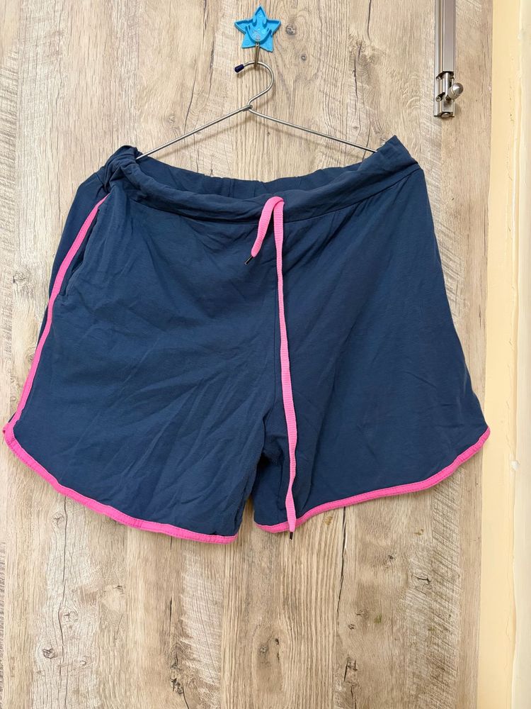 Navy Blue Shorts with Pink Trim
