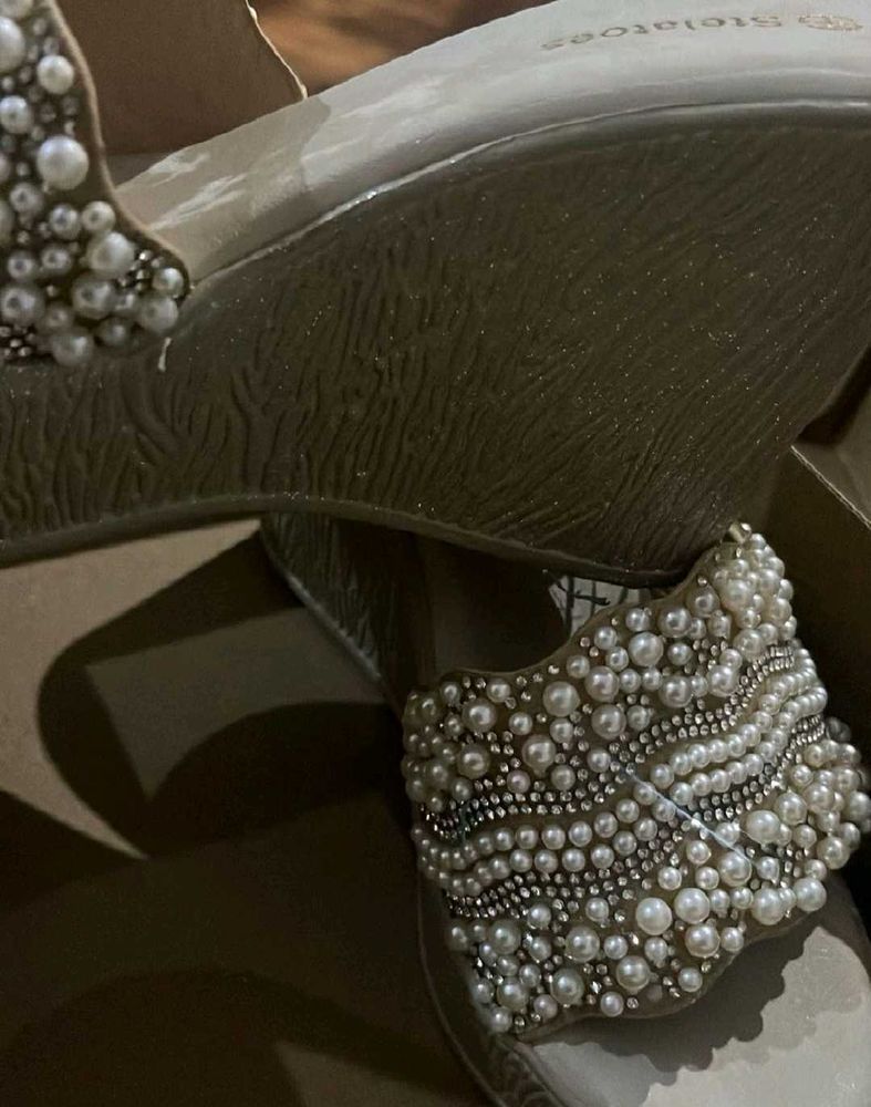 Embellished Wedge Sandals