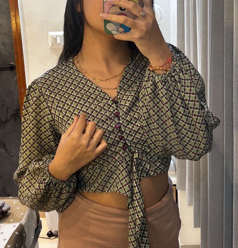 Patterned Crop Top