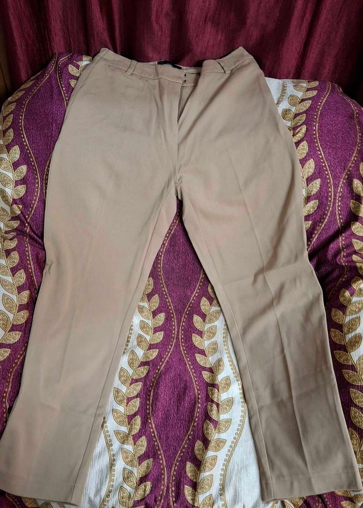 Beige Formal Trousers