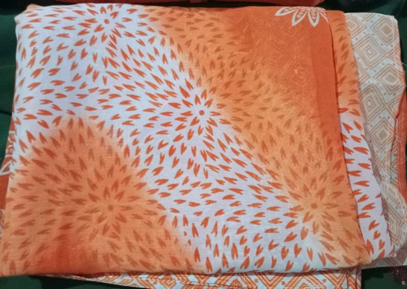 Orange Georget Saree