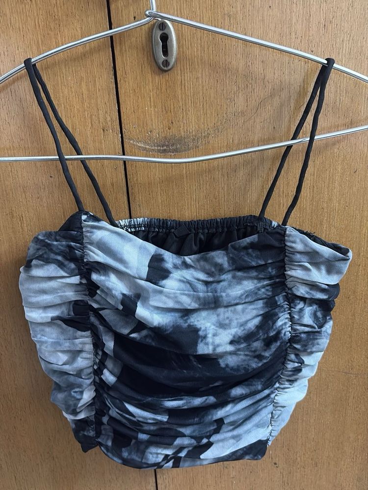 Tie-Dye Ruched Spaghetti Strap Top