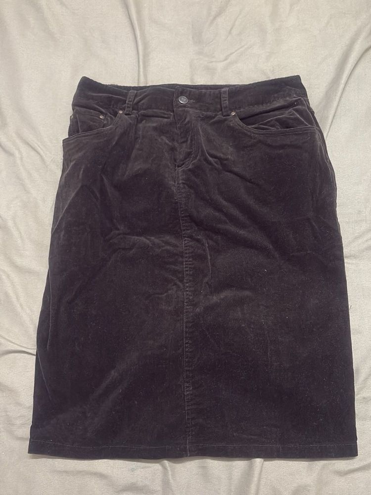 vintage velvet Brown Corduroy Skirt