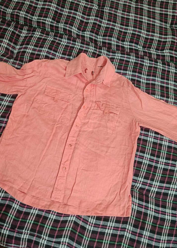 Coral Button-Down Shirt