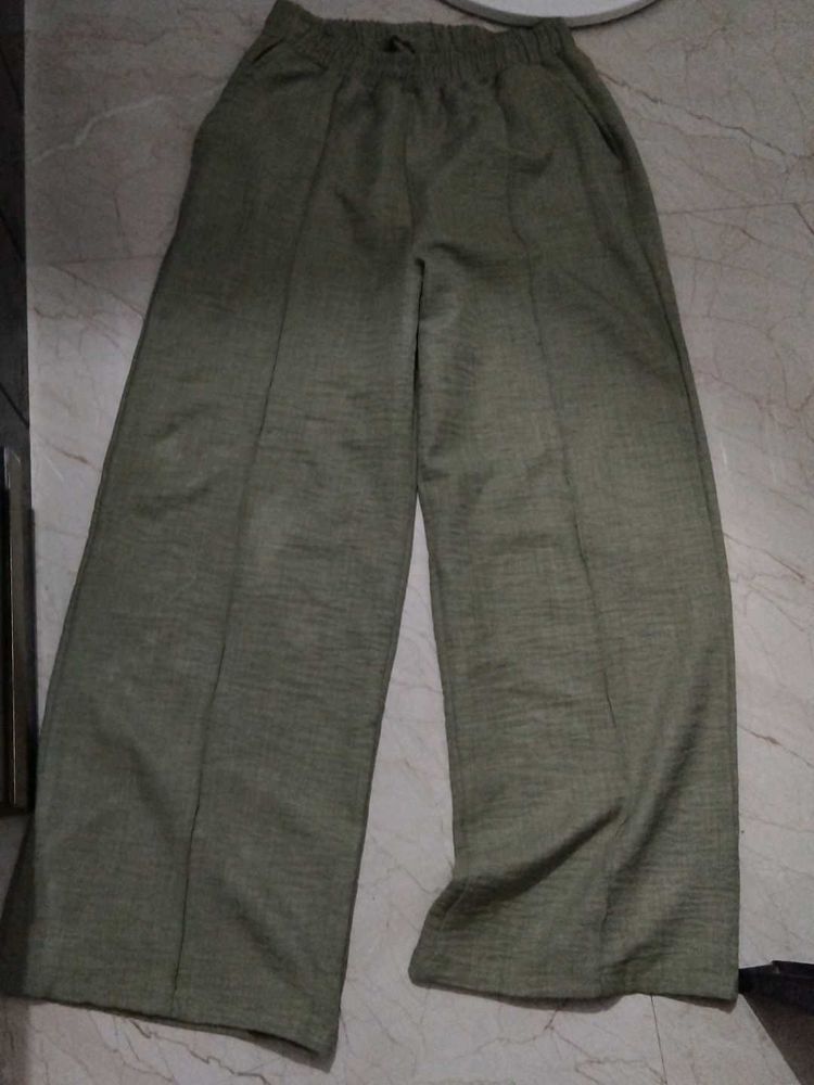Olive Green Wide Leg Pants